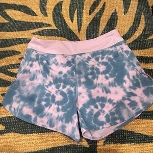 Athleta Girl tie dye lined athletic shorts